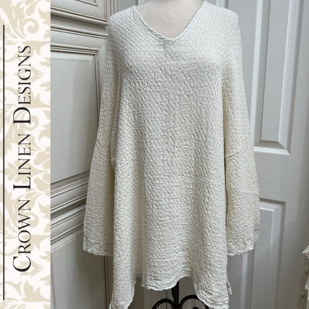 Crown Linen Designs Textured Lagenlook Long Tunic Dress